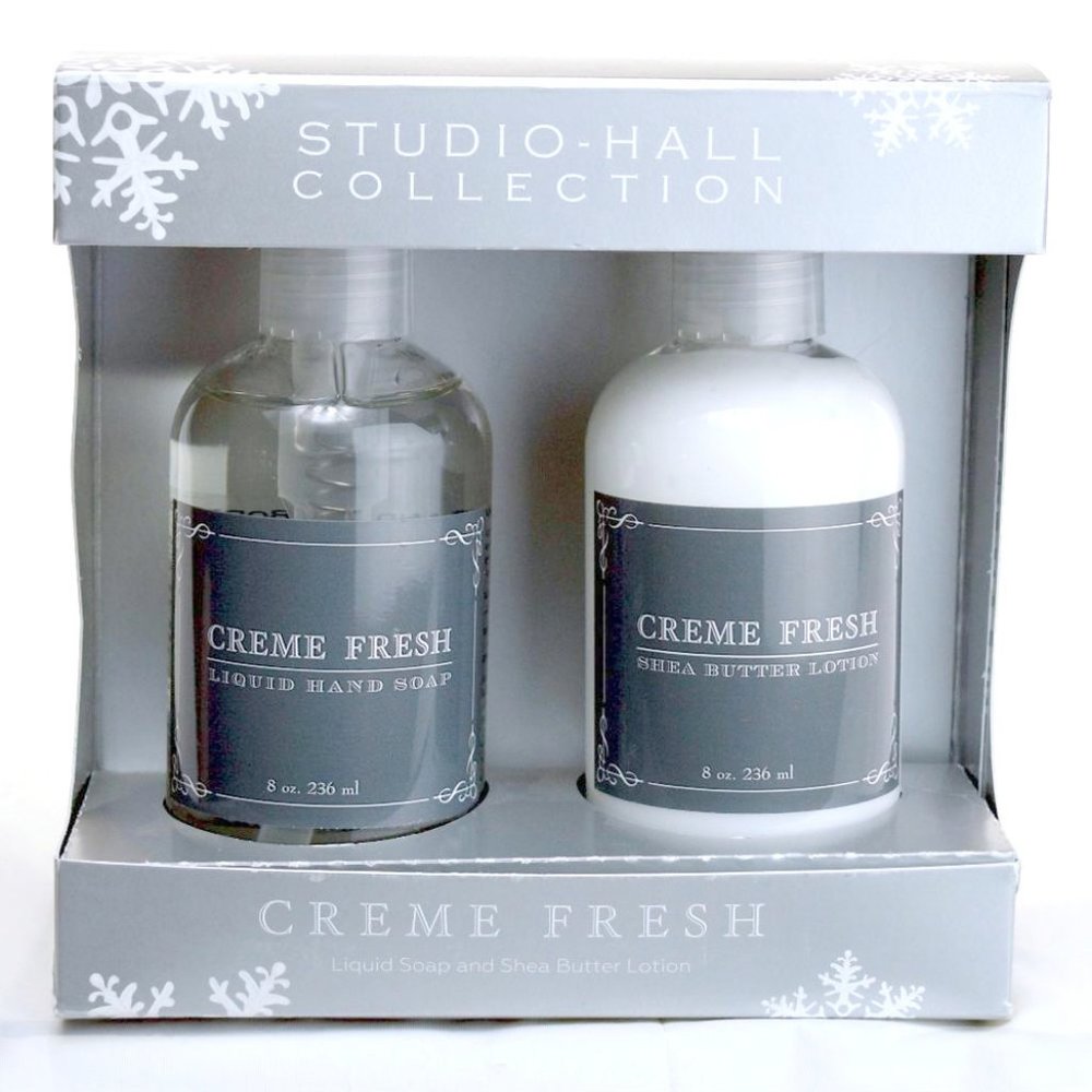 Creme Fresh Hand Soap & Shea Butter Lotion Set - Gray/White